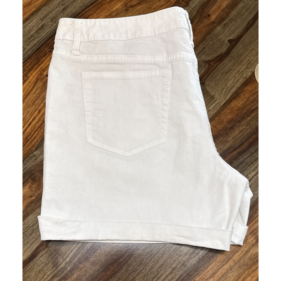 Tommy Hilfiger Shorts Womens 14 White Denim Rolled Cuff 4.5 Inch Inseam - Picture 14 of 16